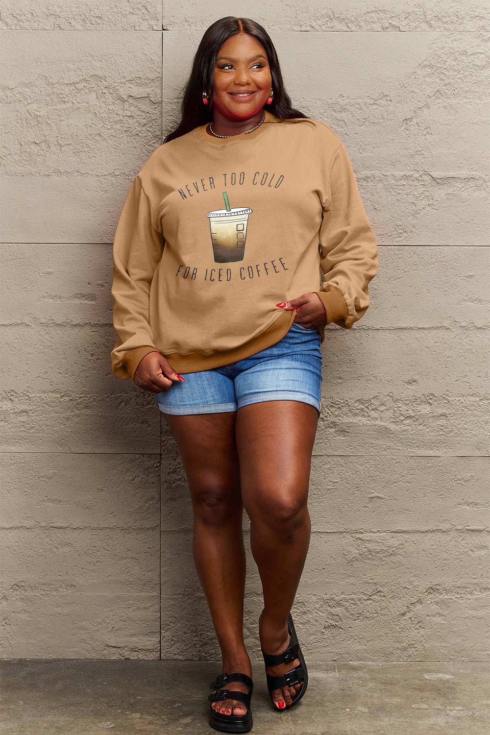 "Never Too Cold for Iced Coffee" Sweatshirt