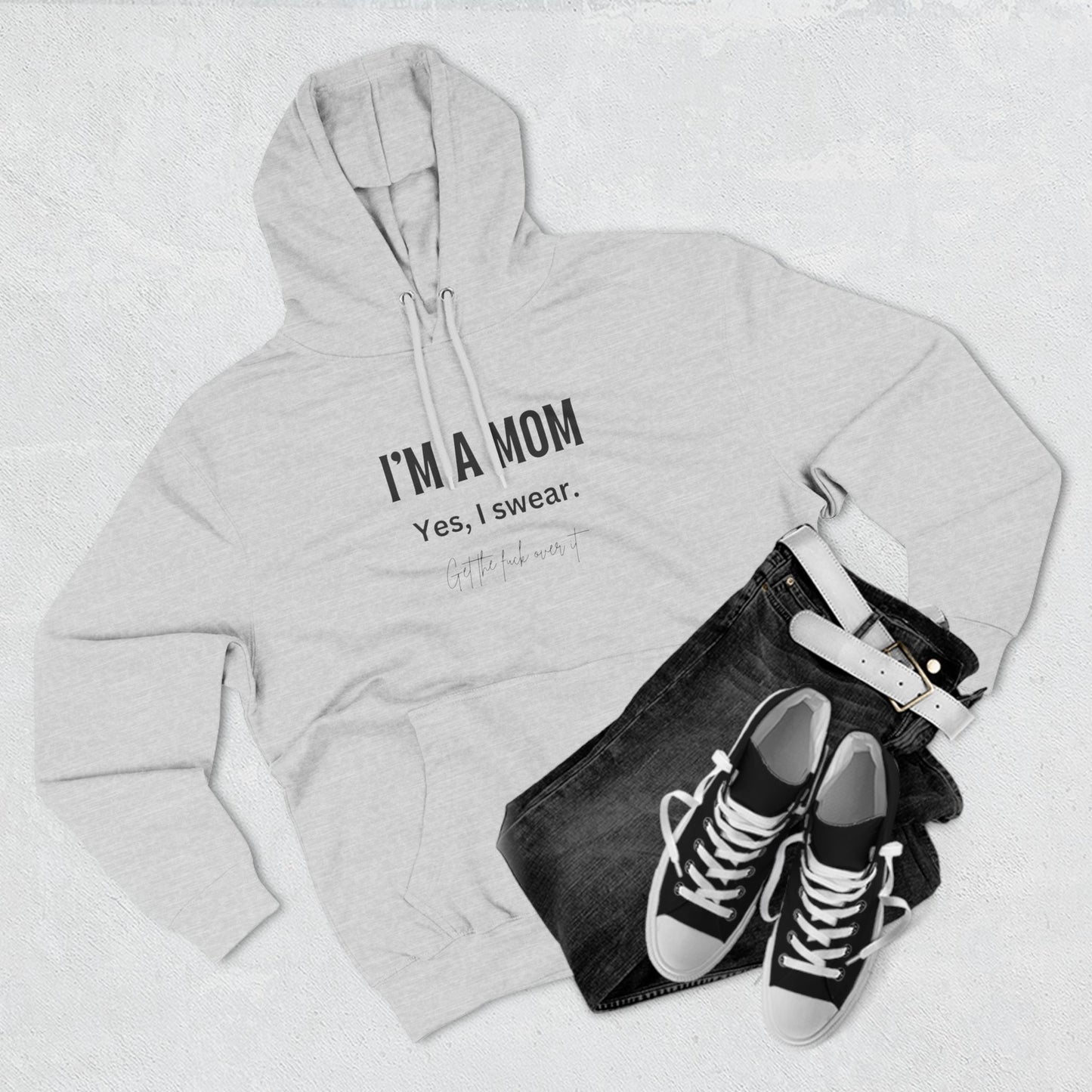 "I'm a mom, Yes I swear" Fleece Hoodie