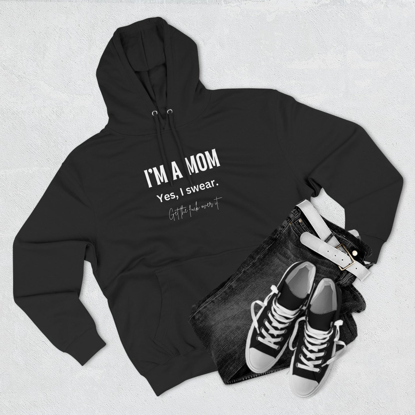 "I'm a mom, Yes I swear" Fleece Hoodie