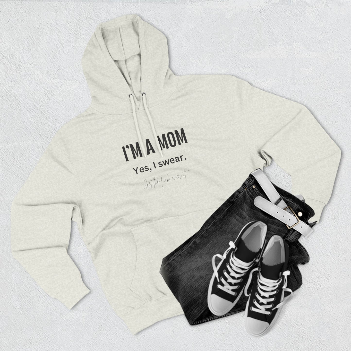 "I'm a mom, Yes I swear" Fleece Hoodie