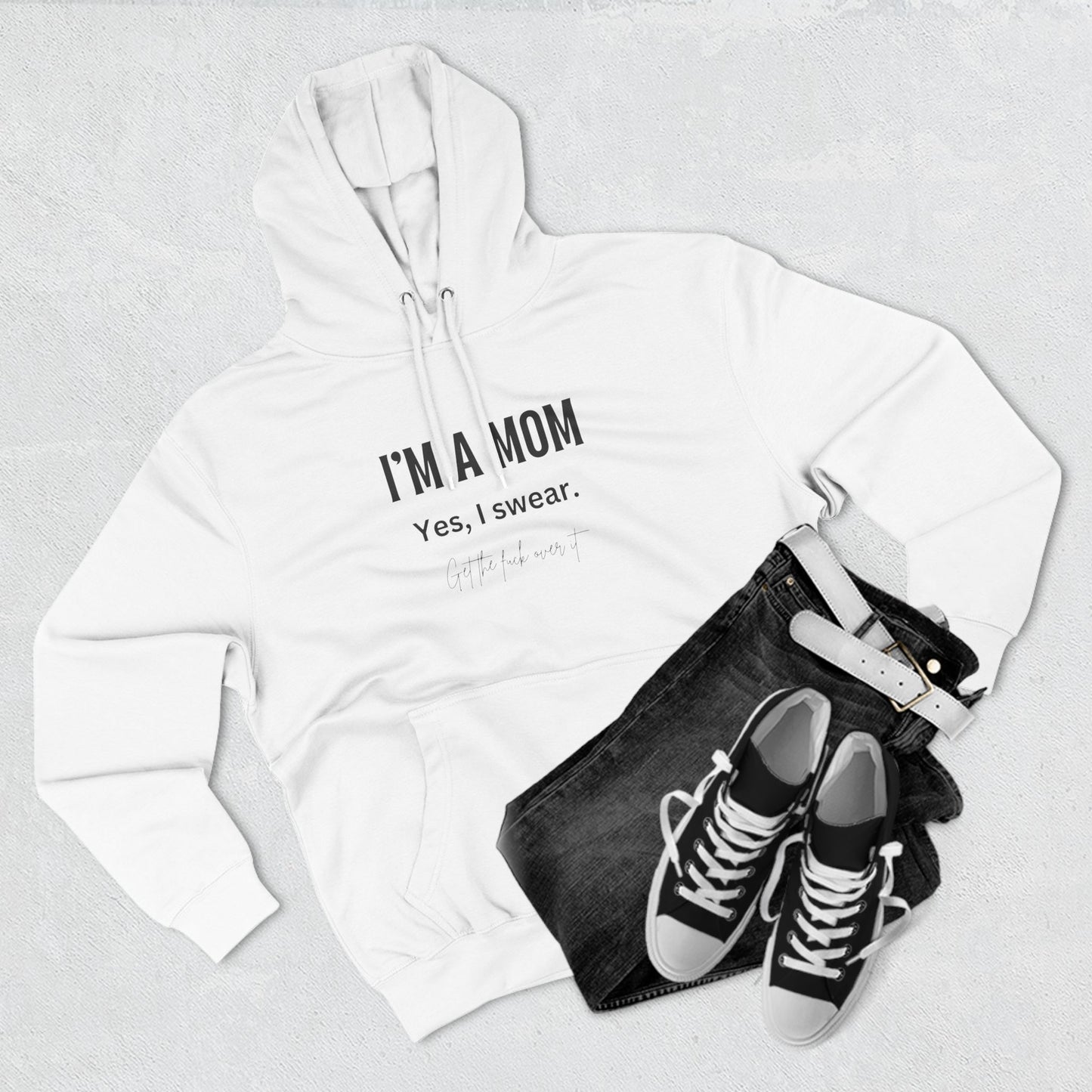 "I'm a mom, Yes I swear" Fleece Hoodie