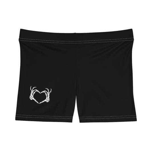 Skeleton Heart Spandex Shorts