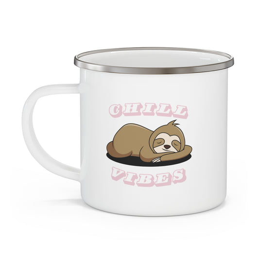 Chill Vibes Sloth Camping Mug