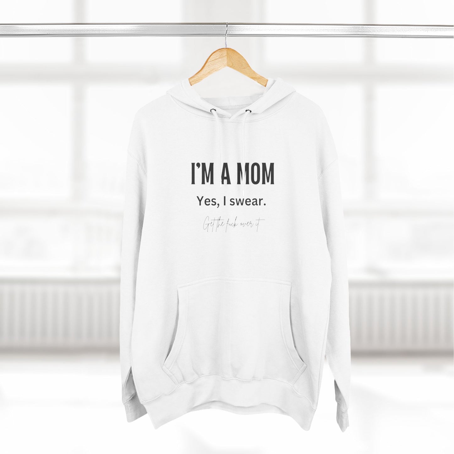 "I'm a mom, Yes I swear" Fleece Hoodie