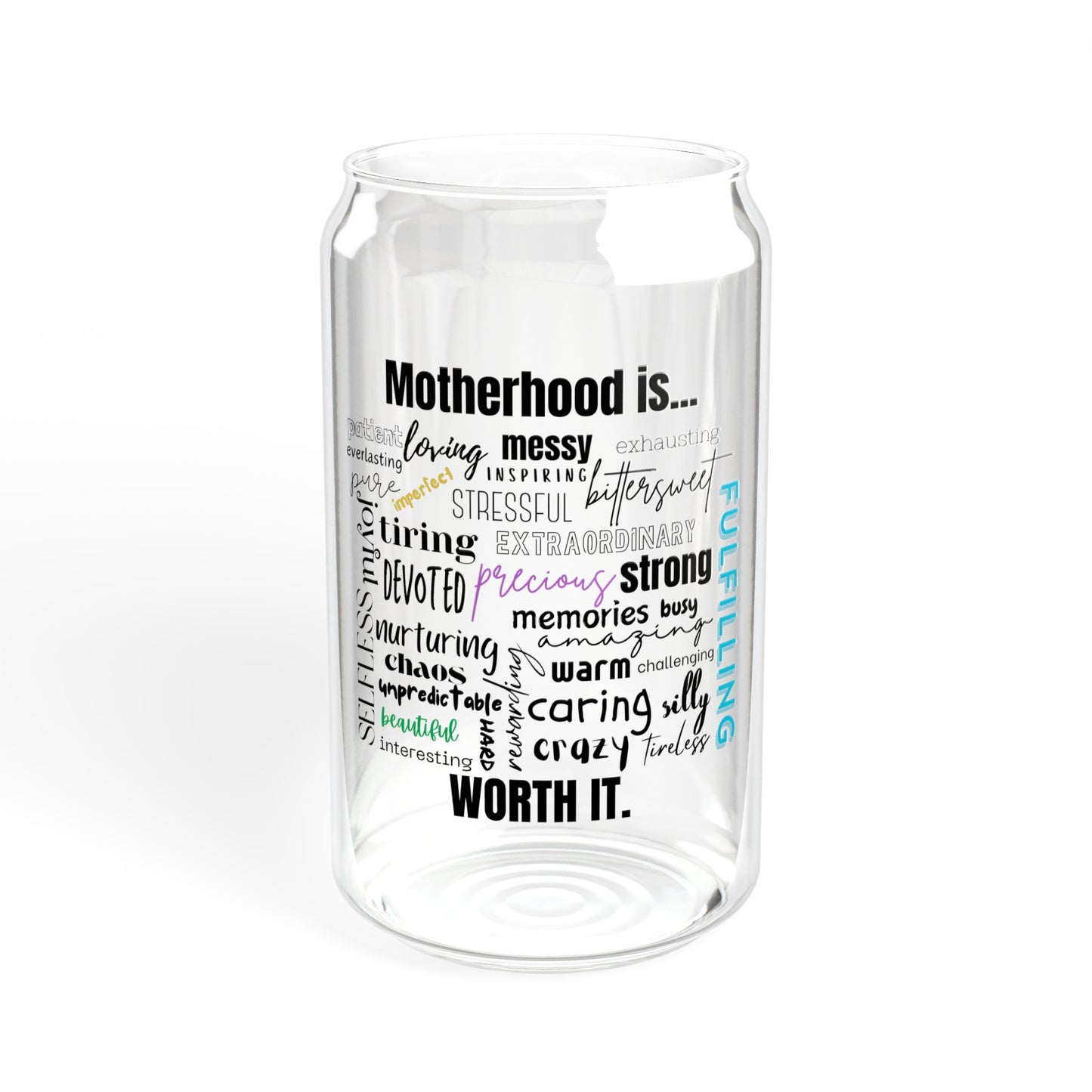 "Motherhood is..." Glass, 16oz