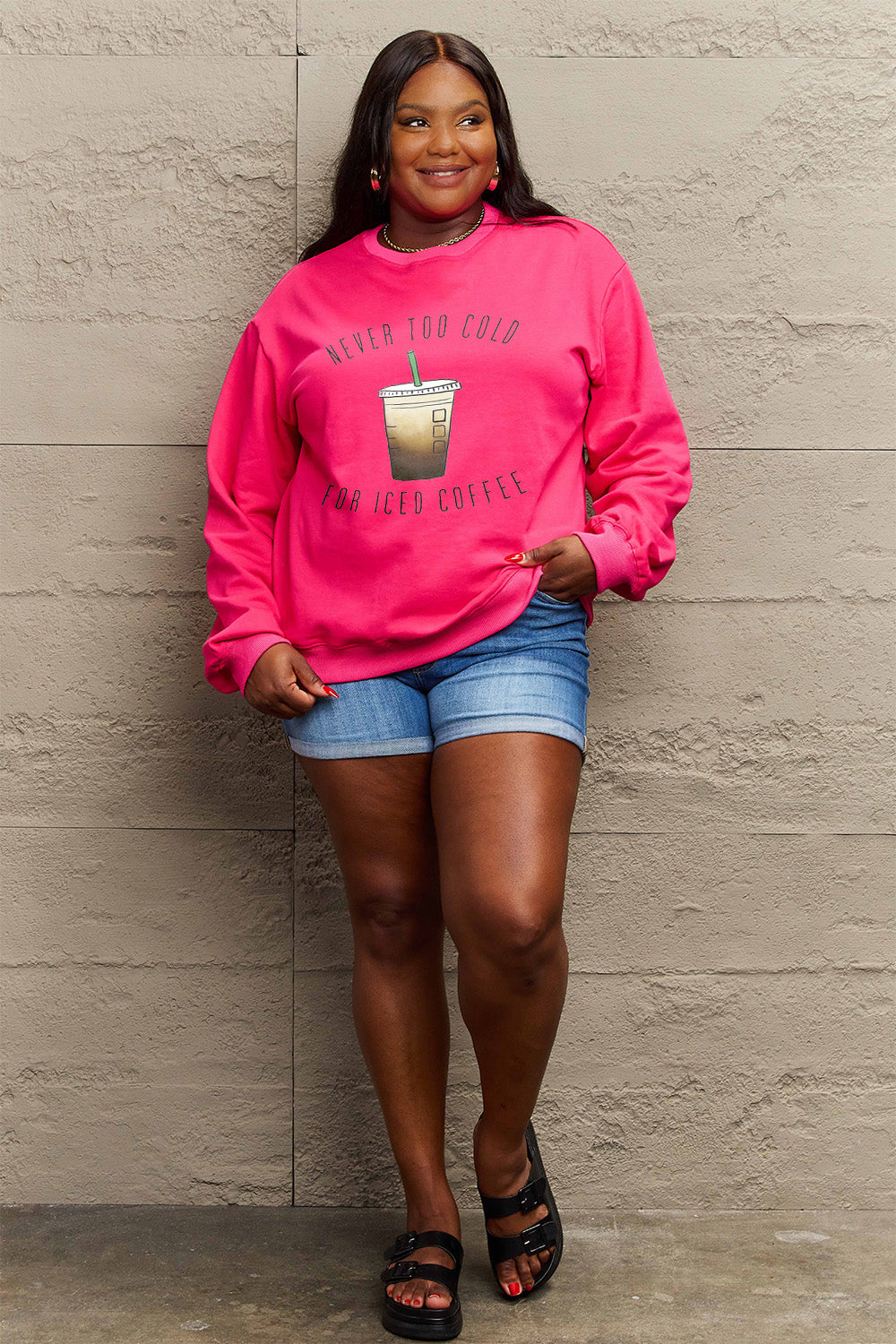 "Never Too Cold for Iced Coffee" Sweatshirt