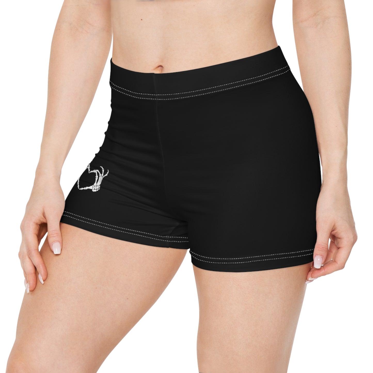 Skeleton Heart Spandex Shorts