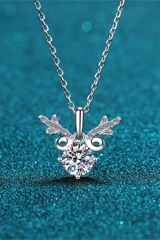 Deer Shape Moissanite Necklace & Sterling Silver Necklace