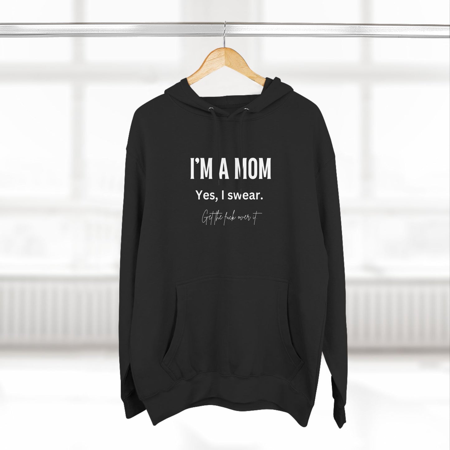 "I'm a mom, Yes I swear" Fleece Hoodie