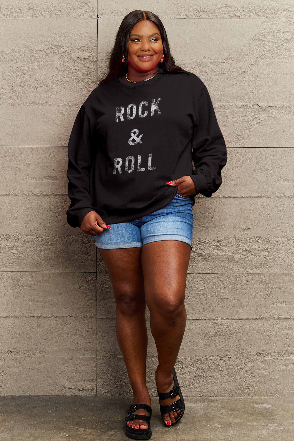 ROCK & ROLL Round Neck Sweatshirt