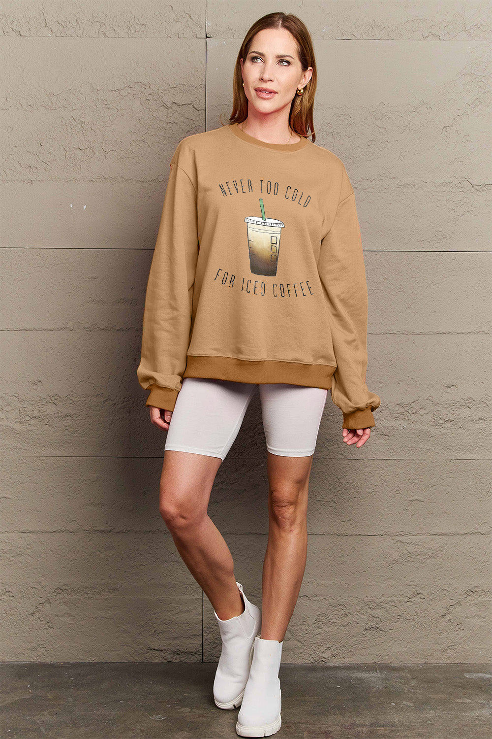 "Never Too Cold for Iced Coffee" Sweatshirt